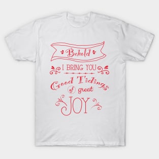 Tidings of Great Joy (red) by Jan Marvin T-Shirt